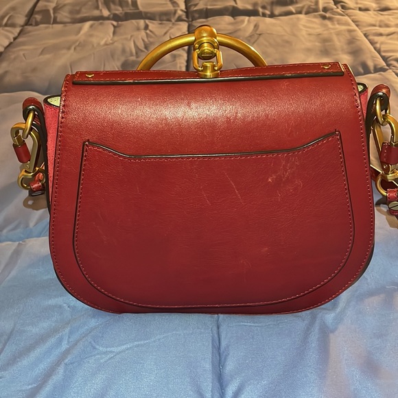 Chloe Calfskin Suede Medium Nile Bracelet Bag Intense Red - Picture 3 of 8